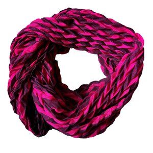 Charlie Paige Pink & Black Scarf Fringe Accordian Like New